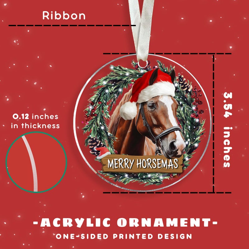 SUCHAGIFT Horse Ornaments for Christmas Tree - Horse Lover Gifts  Gifts for Horse Lovers Women - Xmas Horse Ornament  Horse Christmas Ornament - Horse Christmas Ornaments - Acrylic Christmas Ornaments 2024 - Image 2