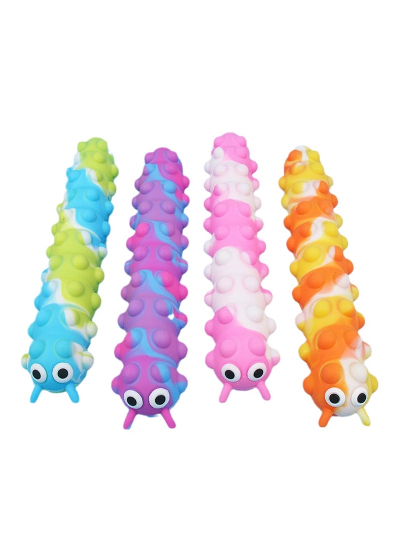 4pcs Caterpillar Rat Killer Pioneer Silicone Decompression Toy Cartoon 3D Decompression Suction Cup Children's Educational Toy - Image 1