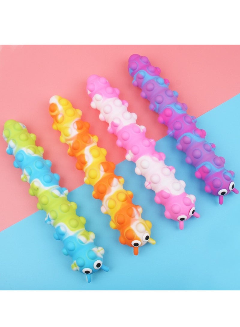 4pcs Caterpillar Rat Killer Pioneer Silicone Decompression Toy Cartoon 3D Decompression Suction Cup Children's Educational Toy - Image 3