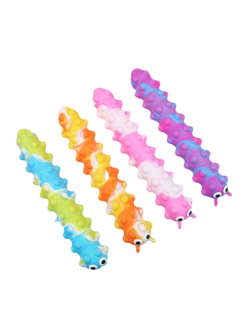 4pcs Caterpillar Rat Killer Pioneer Silicone Decompression Toy Cartoon 3D Decompression Suction Cup Children's Educational Toy - Image 2