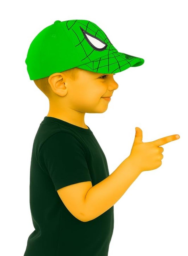 Malvina Superhero Spider Print Cap for Kids - Green Edition (3-6 Years) - Image 4