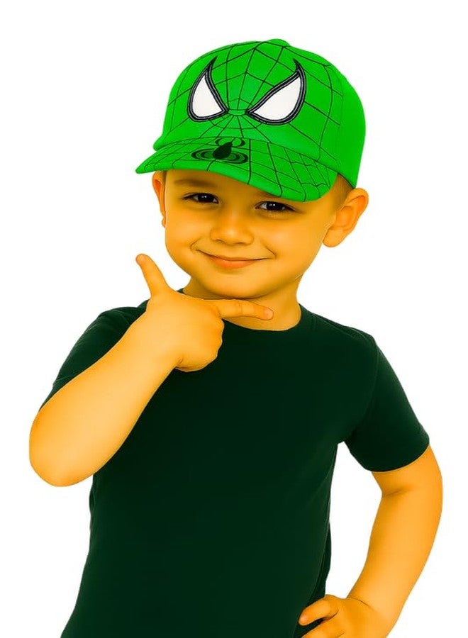 Malvina Superhero Spider Print Cap for Kids - Green Edition (3-6 Years) - Image 2