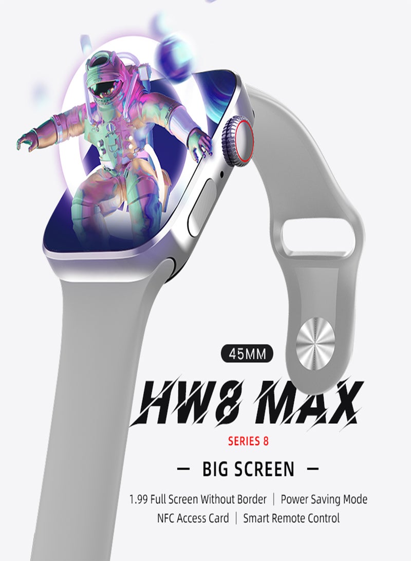 AROAQ HW8 MAX 1.99 Inch Full Touch HD Screen Wireless Charging Smartwatch  - Image 5