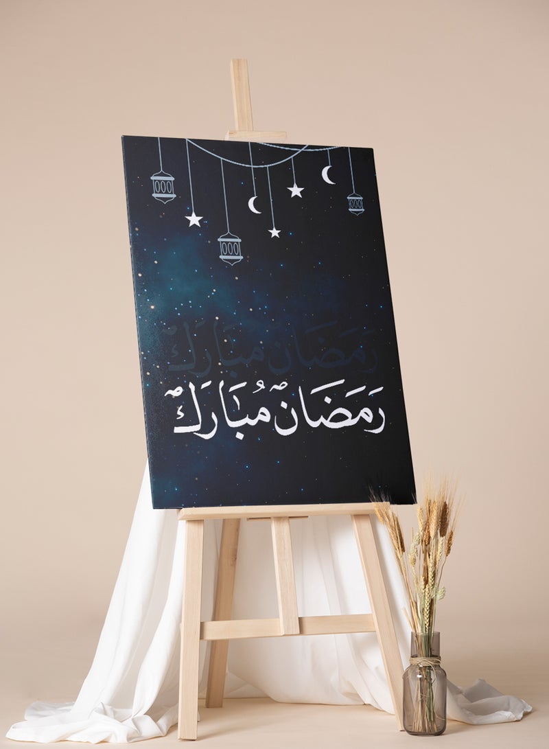 LOWHA Canvas Wall Art Stretched Over Wooden Frame for Ramadan with Ramdan Mubarak Painting - Image 2
