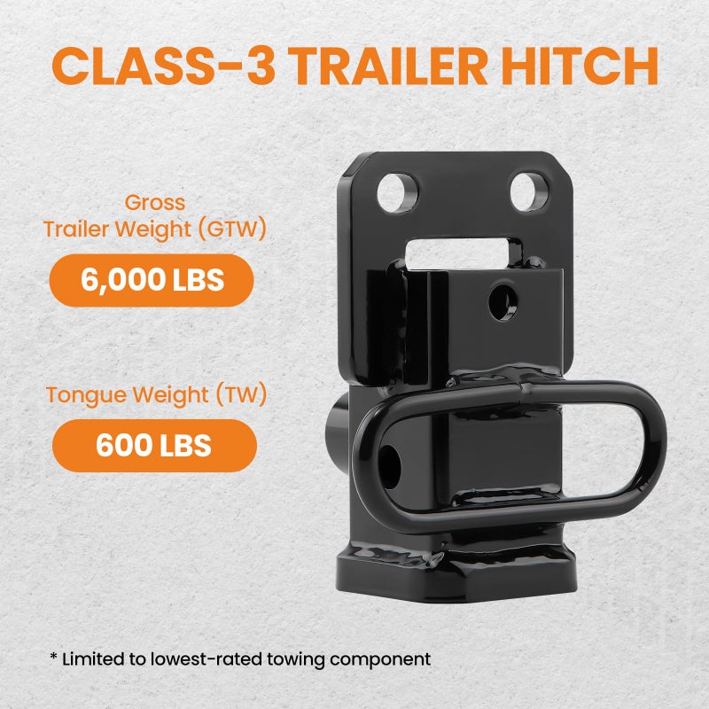 maXpeedingrods maXpeedingrods Class 3 Trailer Tow Hitch, 2-Inch Receiver, for Dodge Ram 1500 2019 2020 2021 2022 2023, with Bolts, Tow Hitch with Anti-Rust Gloss Powder Coat - Image 2