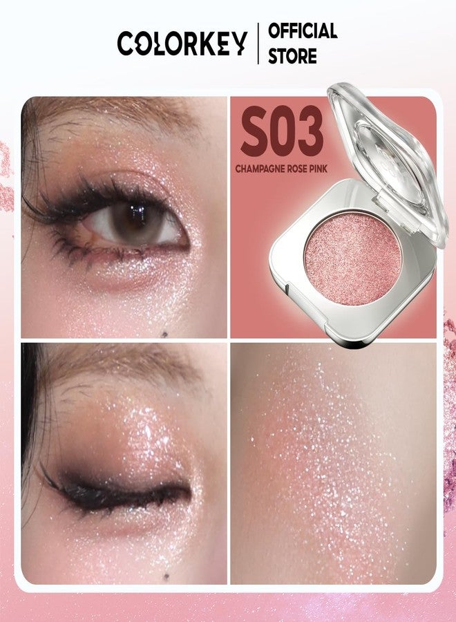 COLORKEY Stardust Diamond Mono Eyeshadow, High-Pigment Single Eye Shadow with Diamond Sparkle, Long-Lasting, Waterproof, Smudge-Proof, Multi-Dimensional Shine, Enhances Eye Contour (S03) - Image 2