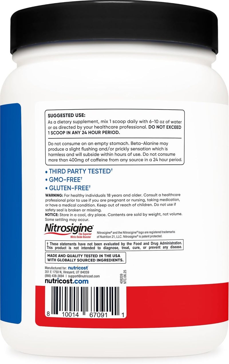 Nutricost PreX Xtreme PreWorkout Complex Powder Fruit Punch 60 Servings Vegetarian NonGMO and Gluten Free - Image 4