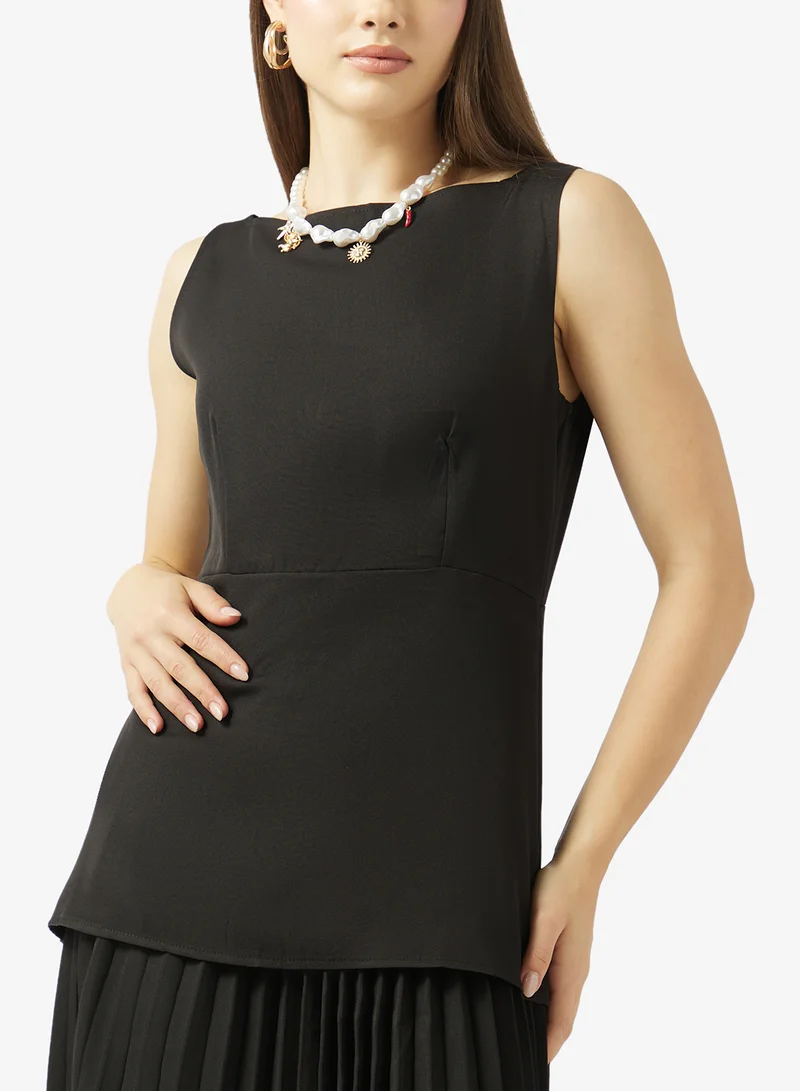 Ginger Longline Top And Pleated Skirt Set