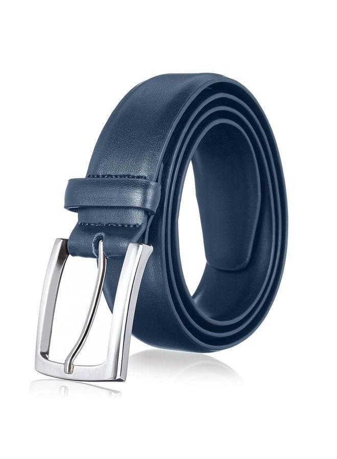 KM Legend Mens Genuine Leather Dress - Classic & Fashion For Work Business And Casual Belt, Basic Blue, 42 US - Image 1