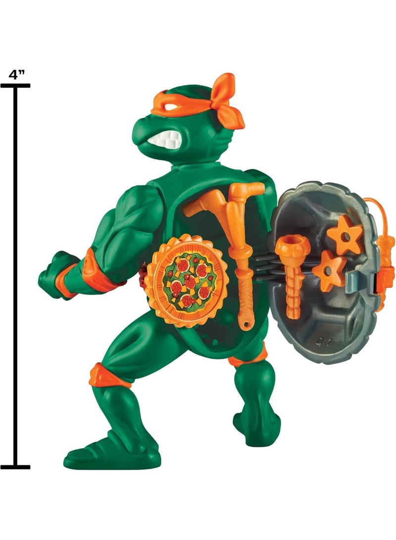 TMNT Teenage Mutant Ninja Turtles: 4” Original Classic Storage Shell Michelangelo Basic Figure - Image 3