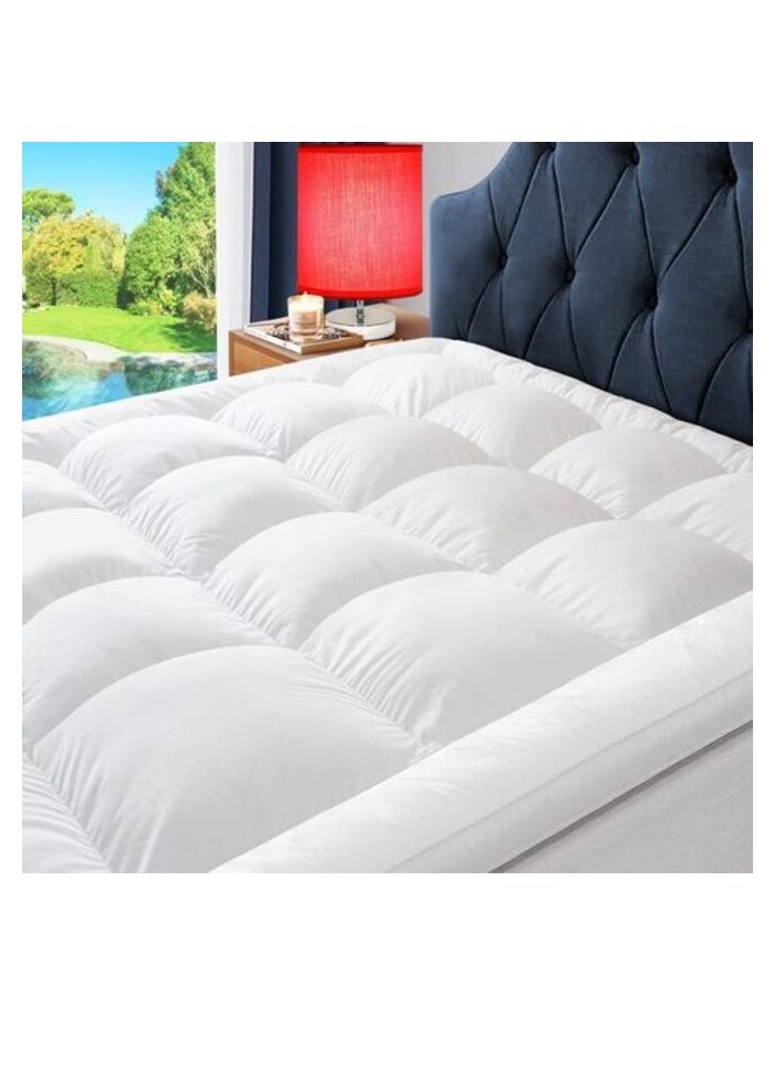 DEEP SLEEP Every Night Deep Sleep Mattress Topper Soft Comfort White 500 GSM (White, Double Size -W120 X L200 Cm) 