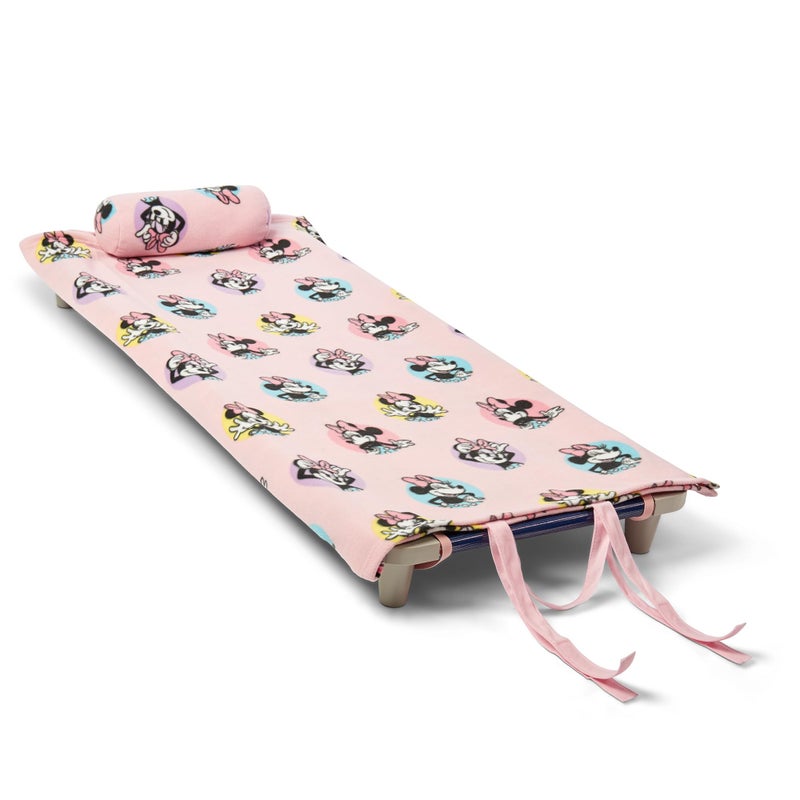 ROLLEE POLLEE Northwest Rollee Pollee Nap Sac Roll-Up Toddler Blanket With Attached Pillow - Soft Fleece Preschool Nap Mat For Daycare Or Travel - Machine Washable - Minnie Mouse - Image 1