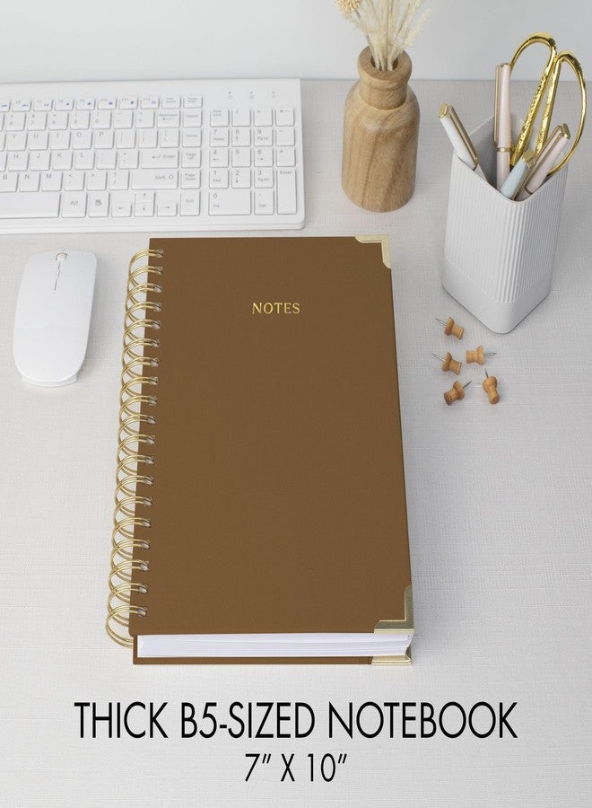 ZICOTO Aesthetic Thick Spiral Notebook Journal For Women in B5 Format - Stylish Linen Hardcover College Ruled Note Book w 300 Lined Pages - Cute Supplies For Bible Study & Staying Organized at Work or School - Image 4