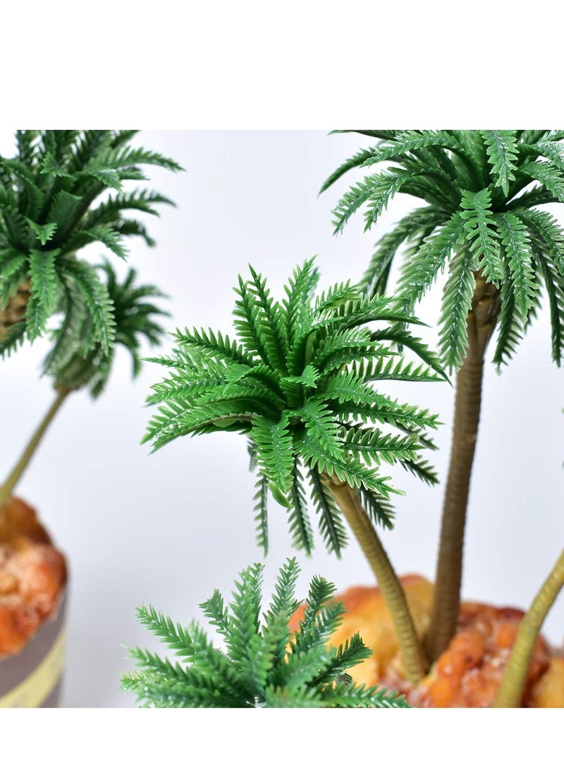 KASTWAVE - Miniature Palm Tree Model Set - 18PCS Mixed Sizes (3.1" - 6.3"), Fake Plastic Trees without Stands for DIY Scenery, Landscape, Cake Decoration - Image 1