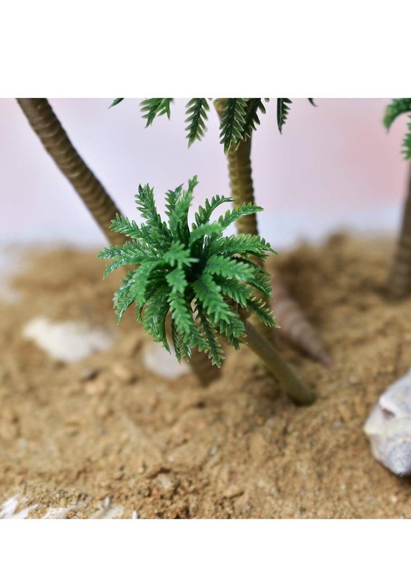 KASTWAVE - Miniature Palm Tree Model Set - 18PCS Mixed Sizes (3.1" - 6.3"), Fake Plastic Trees without Stands for DIY Scenery, Landscape, Cake Decoration - Image 1