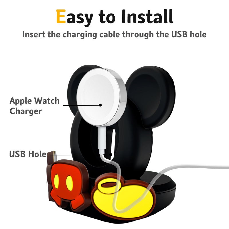 zougon for Apple Watch Cute Mouse Charger Stand, iWatch Silicone Desk Stand Holder, Charging Station Dock Holder Compatible with All Apple Watch Series Ultra/SE/8/7/6/5/4/3/2/1 (Not Include Charger) - Image 2