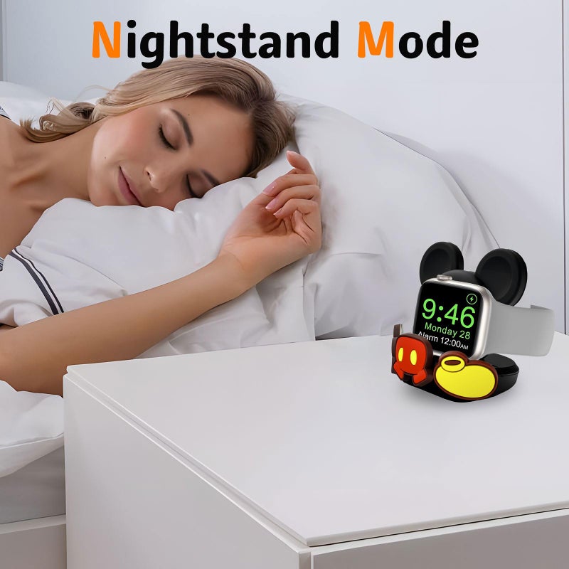 zougon for Apple Watch Cute Mouse Charger Stand, iWatch Silicone Desk Stand Holder, Charging Station Dock Holder Compatible with All Apple Watch Series Ultra/SE/8/7/6/5/4/3/2/1 (Not Include Charger) - Image 5