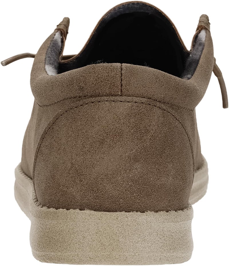 WHITIN Men's Casual Loafers Slip-on Leather Boat Shoes Fashion Deck Sneakers Size 11 Winter Walking Light Brown 44 - Image 3