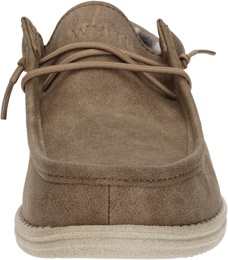 WHITIN Men's Casual Loafers Slip-on Leather Boat Shoes Fashion Deck Sneakers Size 11 Winter Walking Light Brown 44 - Image 2