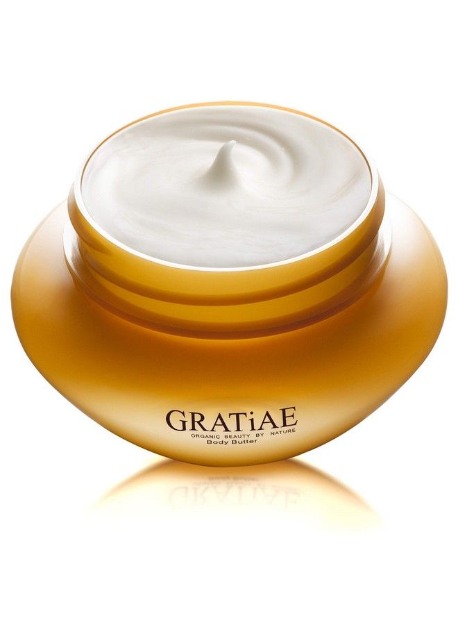 Gratiae Organic Silky Body Butter Shea Butter Anti Aging Skin Care Moisturizer Firming Lightweight Age Spots Apple Green Tea & Ginger 5.95 Fl Oz - Image 1