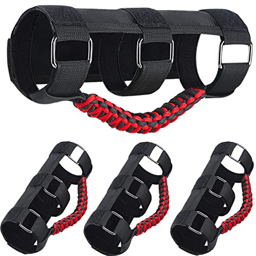 KOOLYNHO Roll Bar Grab Handles Hand Grips Accessories Paracord Hand Grab for Jeep Wrangler JL JK TJ YJ Gladiator Sahara Rubicon Unlimited (Red 4 Pack) - Image 1