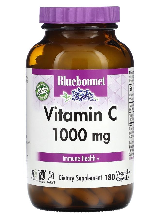 Bluebonnet Nutrition Vitamin C 1000 mg 180 Vegetable Capsules  - Image 1