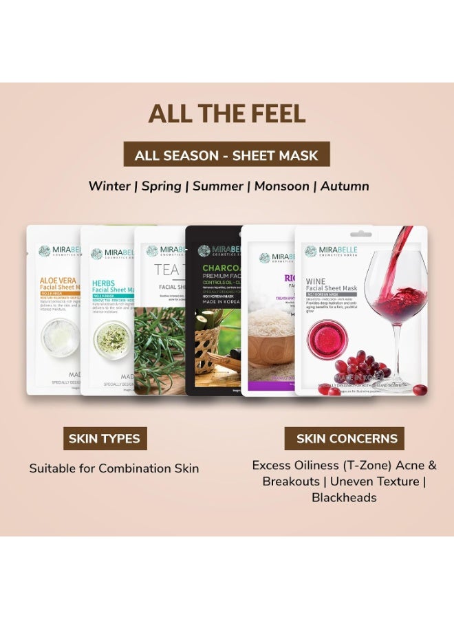 MIRABELLE COSMETICS KOREA Combination Skin Facial Sheet Mask (Pack of 6) - Image 4