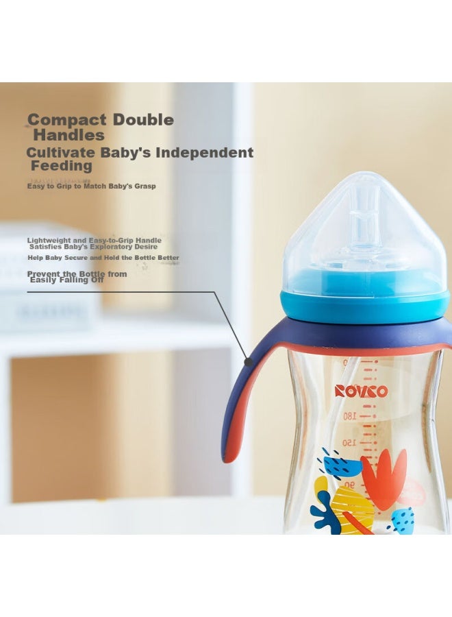 Rikang Straw Bottle, 6 Months+, With Gravity Ball Wide-mouth Bottle, Ppsu With Handle, 240ml, Pink, N1063-3 - Image 4
