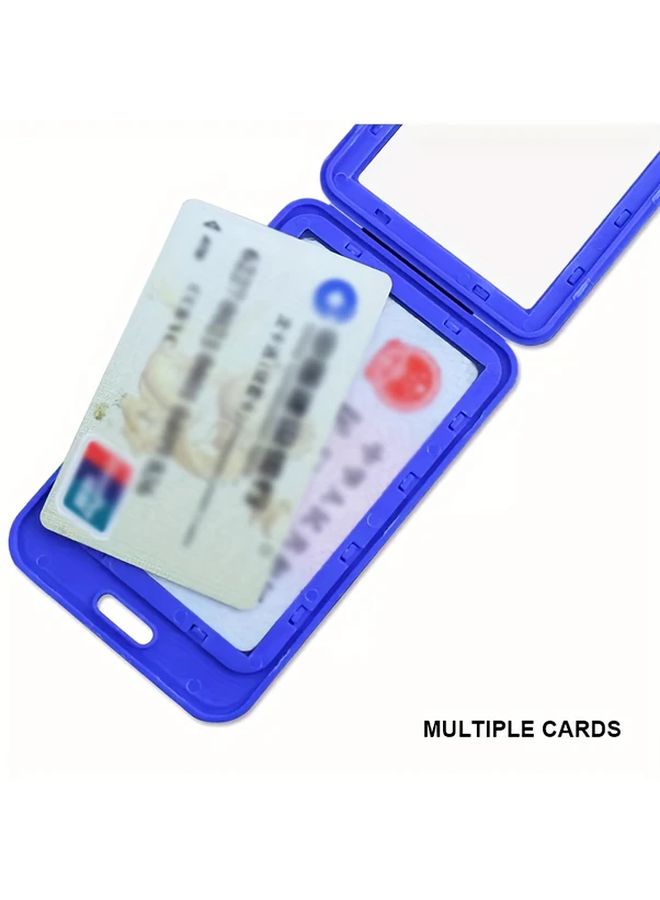 Pink Horizontal ID Card Sleeves 5 Pieces Double Sided Transparent Work School Badge Holder - Image 5