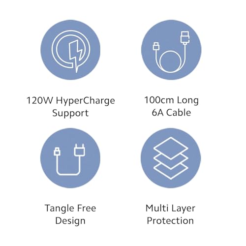 Sounce Xiaomi Mi 6A Fast Charging Cable 120W USB C PD Hypercharge Power Cord Quick Charge Compatible with Mi, Redmi, iPhone 15 Pro Max Samsung Galaxy Android Phone iPad MacBook Laptops (1m) - Image 2