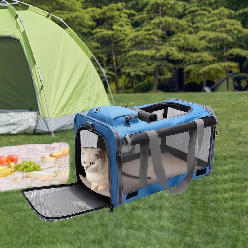 Supwish Pet Carrier Airline Approved, Large Foldable Pet Travel Carrier for Medium Cats and Small Dogs, Soft-Sided Cat Puppy Dog Carriers, Portable Mesh Ventilate Small Animal Bag - Image 5