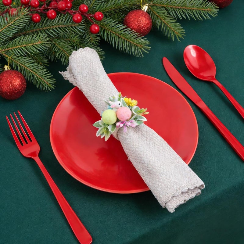 Easter Bunny Shape Napkin Set (6 Pack) Spring Bunny Tissue Holder Color - Image 3