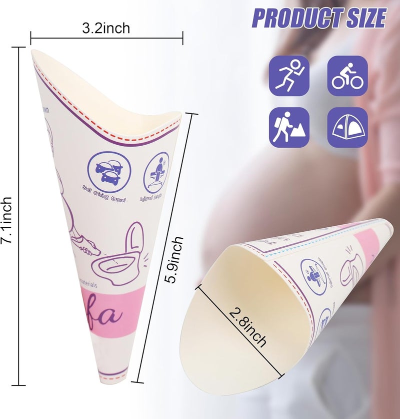 GuoFa Female Urinal, Disposable Urinal for Women Portable Urinal Standing up for Women Waterproof Paper Standing Pee Funnel for Pregnant, Wounded, Travel, Camping, Outdoor Activitie - Image 2