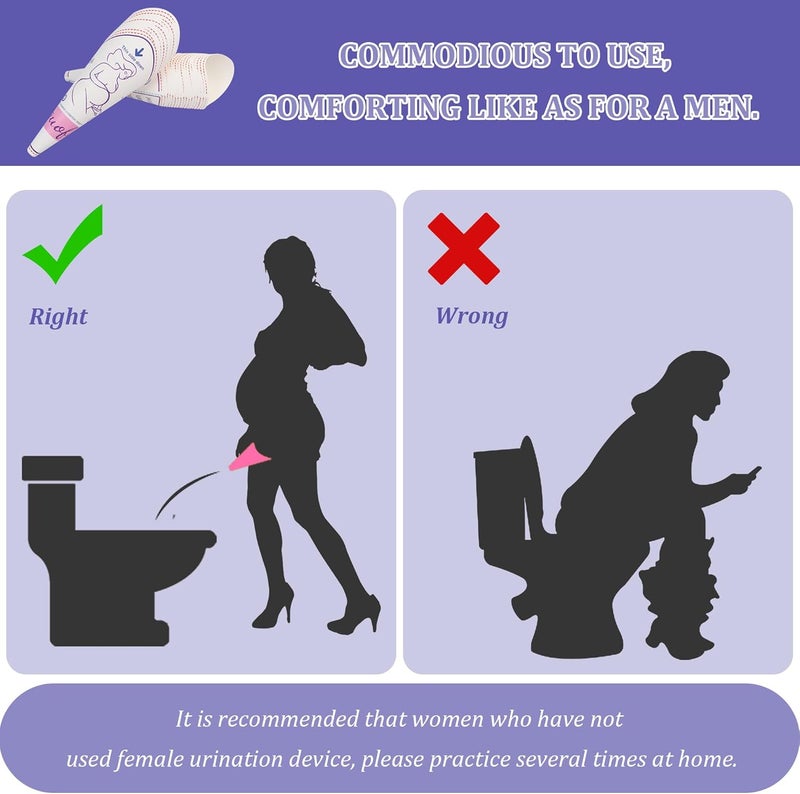 GuoFa Female Urinal, Disposable Urinal for Women Portable Urinal Standing up for Women Waterproof Paper Standing Pee Funnel for Pregnant, Wounded, Travel, Camping, Outdoor Activitie - Image 5