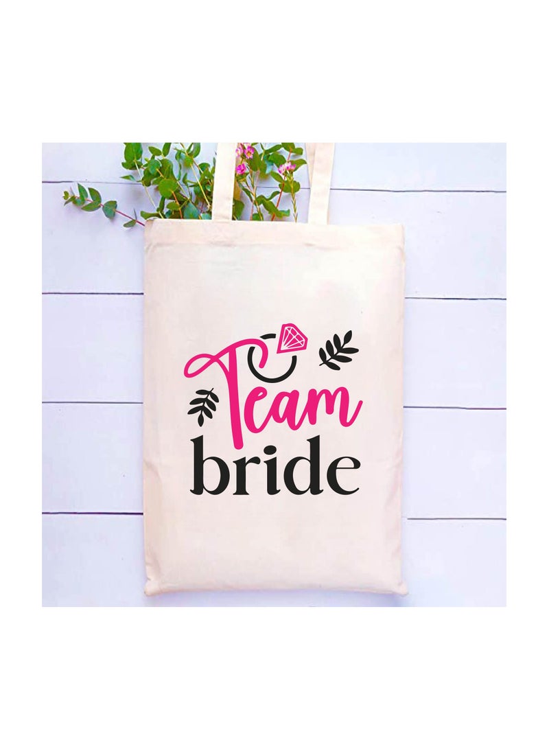 PRINTSHOP4ME Team Bride Bachelorette Party Favor Cotton Tote Bags for the Wedding Party - Bridesmaid Gift Bags with Fun Team Bride Designs - Bachelorette Party Supplies - Image 2