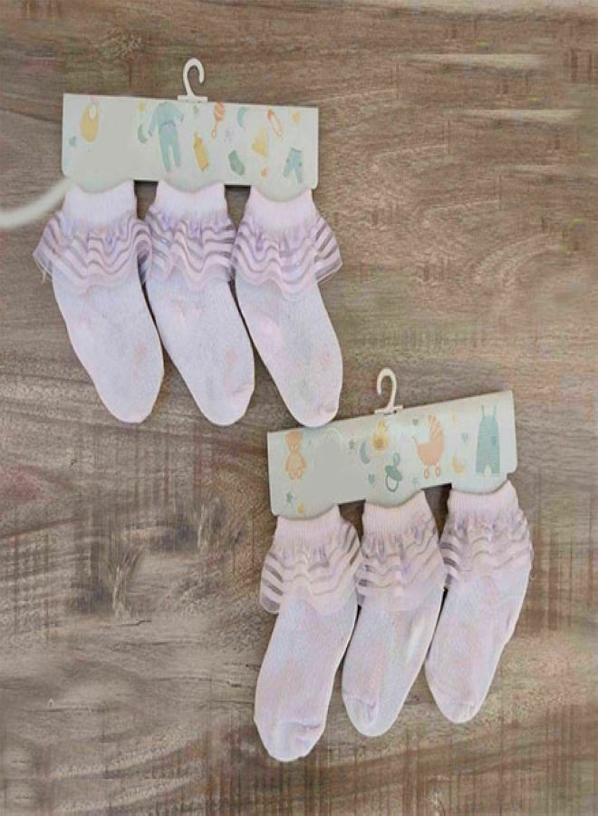 Fatah Bundle Of 6 Soft Cotton Socks For Baby Girls