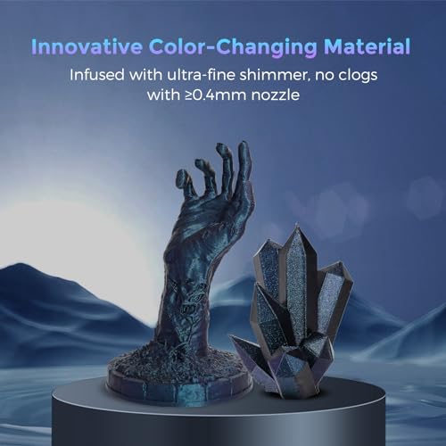 FLASHFORGE PLA Filament 1.75mm +/- 0.02mm Burnt Titanium, Color Changeable 3D Printer Filament 1kg (2.2lbs), Chameleon Changing Colors with Light, Perfectly Hide The Layer Line - Image 4