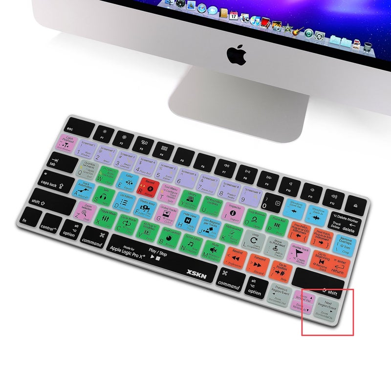 XSKN أغطية لوحة المفاتيح السيليكونية المختصرة XSKN Logic Pro X 10 متوافقة مع لوحة مفاتيح Apple Magic (MLA22LL/A) تخطيط أمريكي - Image 2