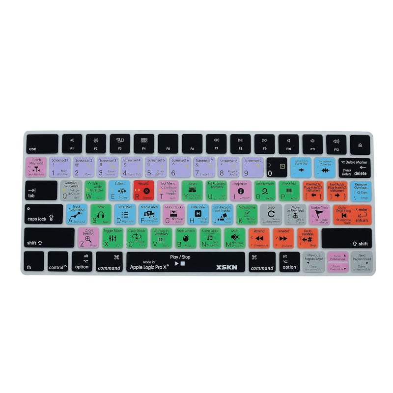 XSKN أغطية لوحة المفاتيح السيليكونية المختصرة XSKN Logic Pro X 10 متوافقة مع لوحة مفاتيح Apple Magic (MLA22LL/A) تخطيط أمريكي - Image 1