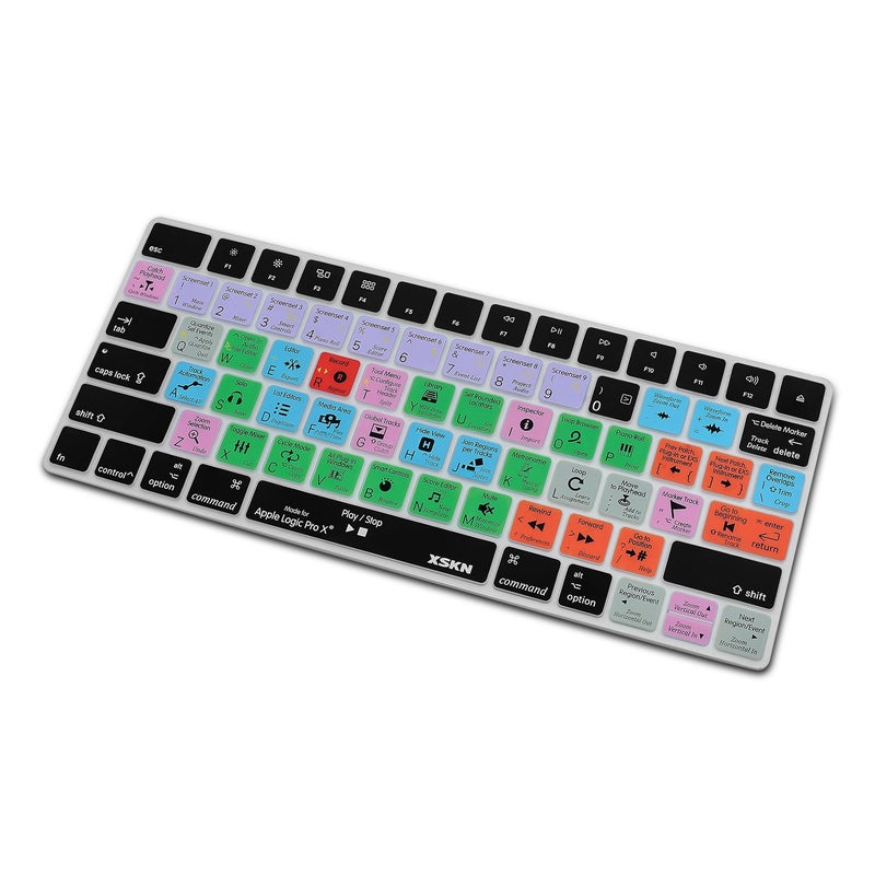 XSKN أغطية لوحة المفاتيح السيليكونية المختصرة XSKN Logic Pro X 10 متوافقة مع لوحة مفاتيح Apple Magic (MLA22LL/A) تخطيط أمريكي - Image 3
