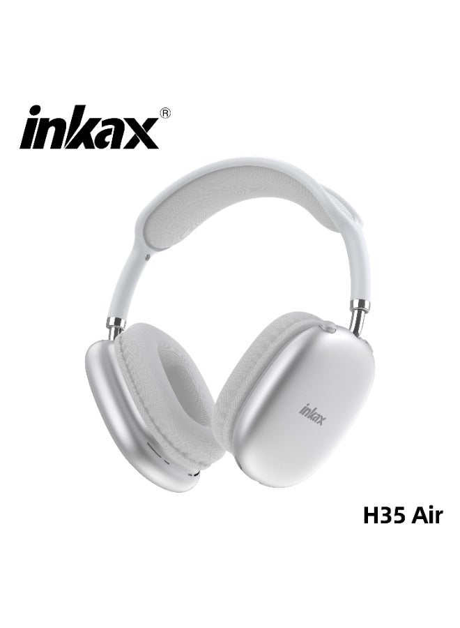 إنكاكس سماعات رأس لاسلكية H35 Max تغطي الأذن بالكامل، بطارية 800 مللي أمبير مع وقت تشغيل يصل إلى 90 ساعة، صوت جهير نقي، صوت محيطي 360 درجة، بلوتوث 5.4، شحن من النوع C، دعم بطاقة TF وAUX، مكبرات صوت 40 مم، مكالمات بدون استخدام اليدين - Image 1