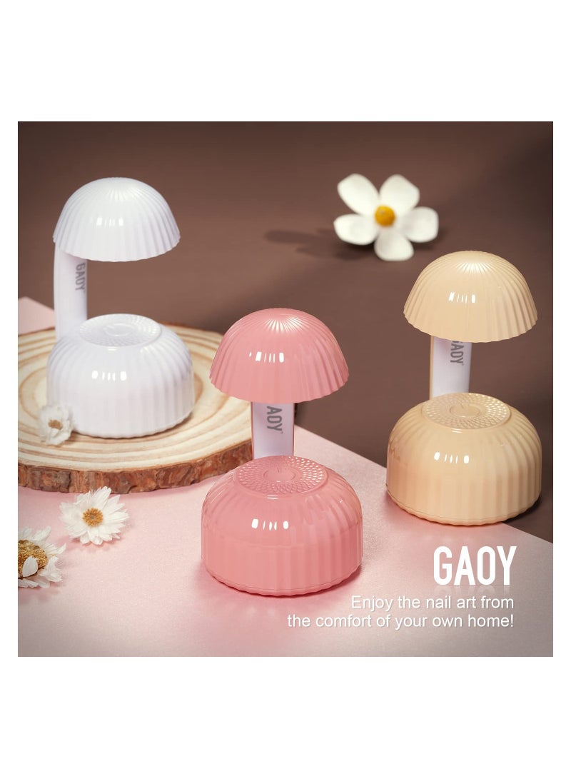 SYOSI Portable UV Nail Lamp, Mini UV Light for Gel Nails Mushroom LED Nail Lamp USB Nail Dryer Fast Curing Nail Light LED Nail Dryer UV Light USB Powered Nail Dryer for Gel Nails Fast Curing, Pink - Image 5