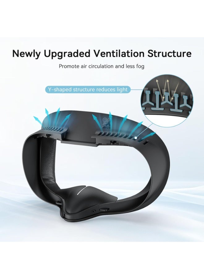 AMVR Facial Interface Face Pad Cover Compatible with Meta/Oculus Quest 3S Accessories, Comfort PU and Breathable Ice Silk Cotton Cushion Replacement (Wider Version) - Image 5