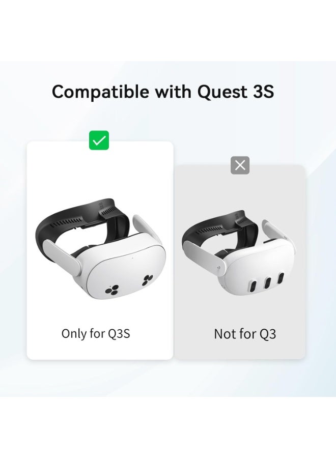 AMVR Facial Interface Face Pad Cover Compatible with Meta/Oculus Quest 3S Accessories, Comfort PU and Breathable Ice Silk Cotton Cushion Replacement (Wider Version) - Image 2