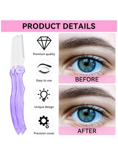 Excefore Fold Eyebrow Razors, 6PCS Facial Hair Remover Face Shaver Trimmer Shaper Face Razor Dermaplaning Blades for Face Exfoliating Dermaplaning Tool for Women and Men  - Image 5