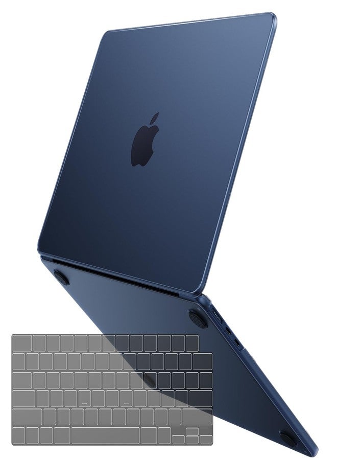Soonjet MacBook Air 13.6 inch Case M3 M2 2024-2022 Model A3113 A2681 - Sturdy Hard Shell + Translucent Keyboard Cover - Midnight Clear - Image 1