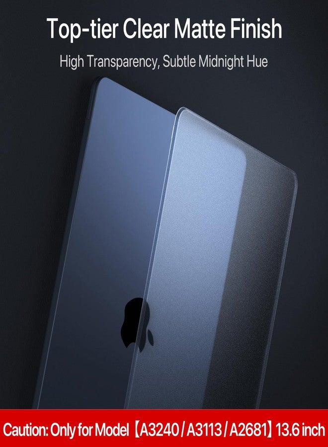 Soonjet MacBook Air 13.6 inch Case M3 M2 2024-2022 Model A3113 A2681 - Sturdy Hard Shell + Translucent Keyboard Cover - Midnight Clear - Image 5