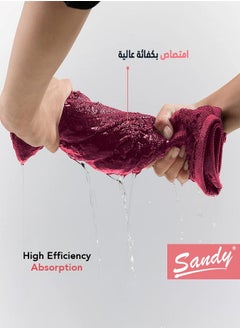 Sandy Sandy Bath Towel Premium Hotel Quality 100% Cotton Made in Egypt, Soft Quick Drying and Highly Absorbent (70x140 cm) - Red  - Image 4