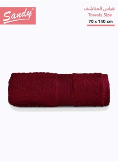 Sandy Sandy Bath Towel Premium Hotel Quality 100% Cotton Made in Egypt, Soft Quick Drying and Highly Absorbent (70x140 cm) - Red  - Image 1