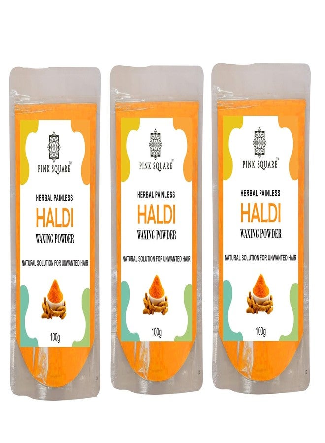 Pink Square Herbal Haldi Painless Waxing Powder for Private Parts, Legs, Arms, Hands & Facial Wax Powder 100 Grams Pack of 3 - Image 2